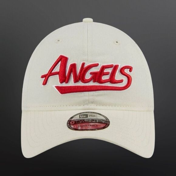New Era Los Angeles Angels Throwback 9TWENTY Adjustable Back Hat White/Red - Picture 5 of 7
